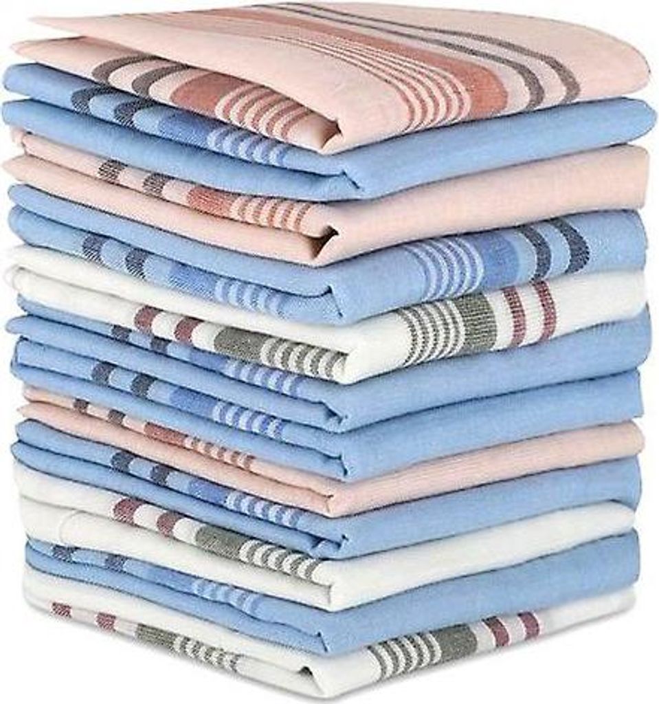 Classic Designs 12er-Pack Herren-Taschentücher aus Baumwolle in zufälligen Farben, Taschentücher-Set, weiches Einstecktuch, tolles Geschenk zum ...