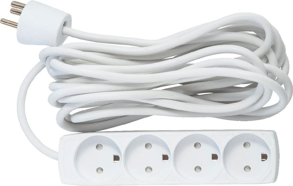 MicroConnect dänische Steckdosenleiste mit 4 Steckdosen, 5 m