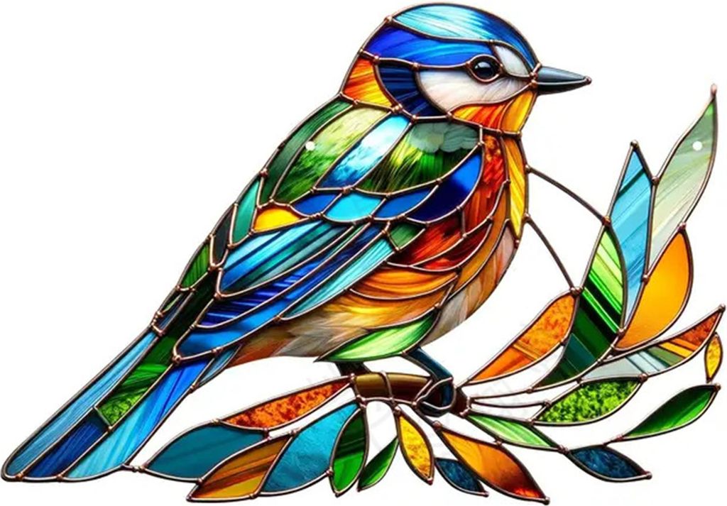 Tier-Sonnenfänger, mehrfarbig, Acryl, Vogel, Fledermaus, Anhänger, Buntglas-Stil, hängende Dekoration für Wohnzimmer, Schlafzimmer, Fenster, Ba...
