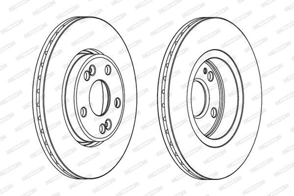 2x FERODO Bremsscheibe DDF1123C für RENAULT KANGOO / GRAND KANGOO (KW0/1_) 44mm