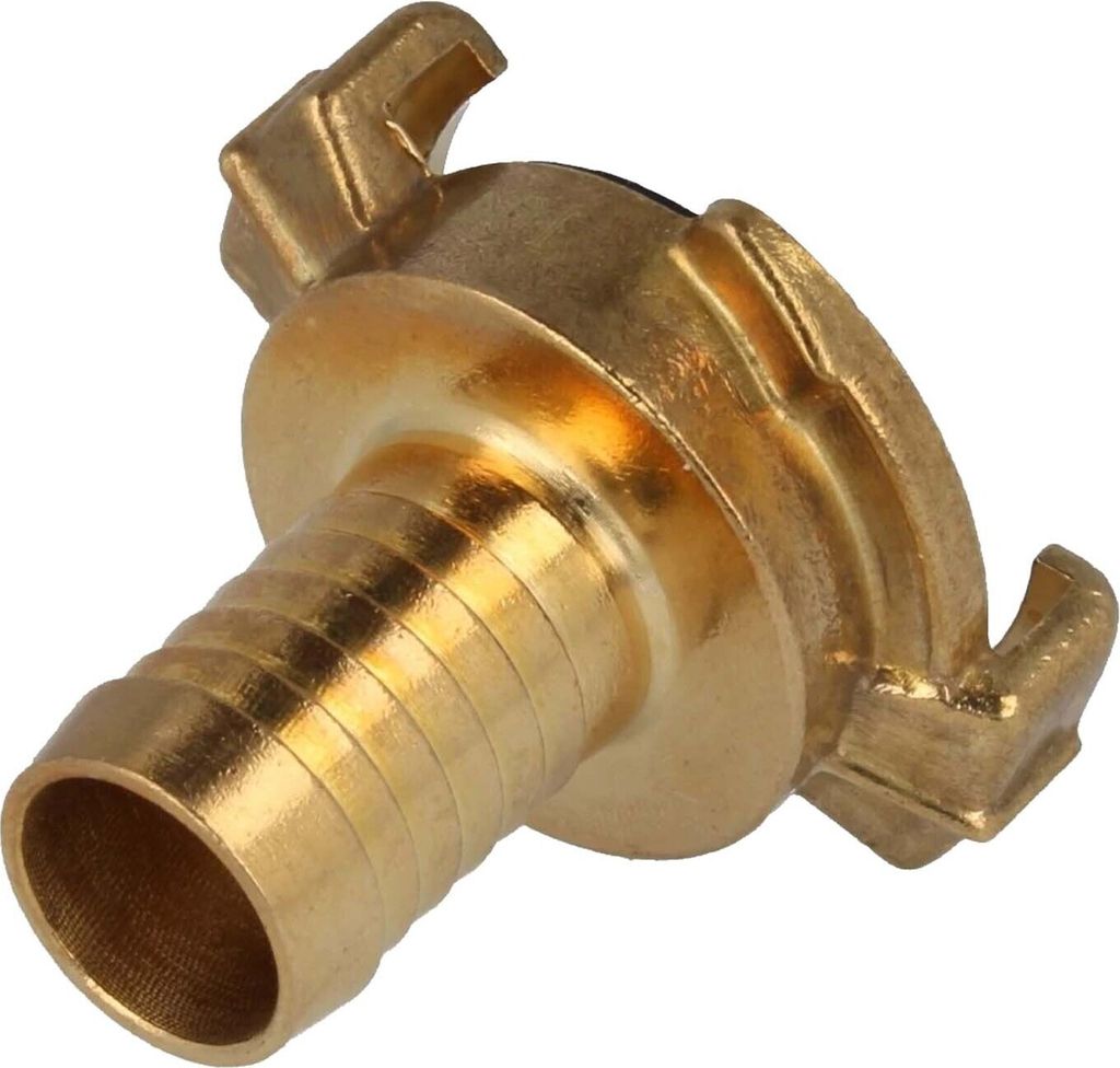 tecuro Schnellkupplung mit 3/4 (19 mm) Schlauchstutzen-Schlauchstück - Messing blank