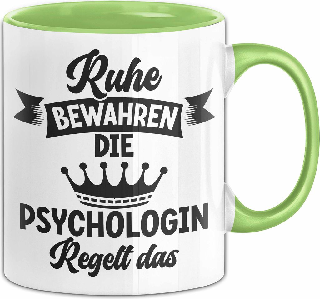 Psychologin Tasse Geschenk Ruhe Bewahren Die Psychologin Regelt Das Geschenkidee Geburtstag Kaffee-Becher (Grün)