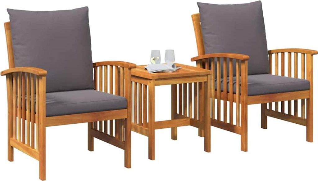 Gartensofa-set mit Kissen 3 pcs Öl-Natur Massivholz Akazie
