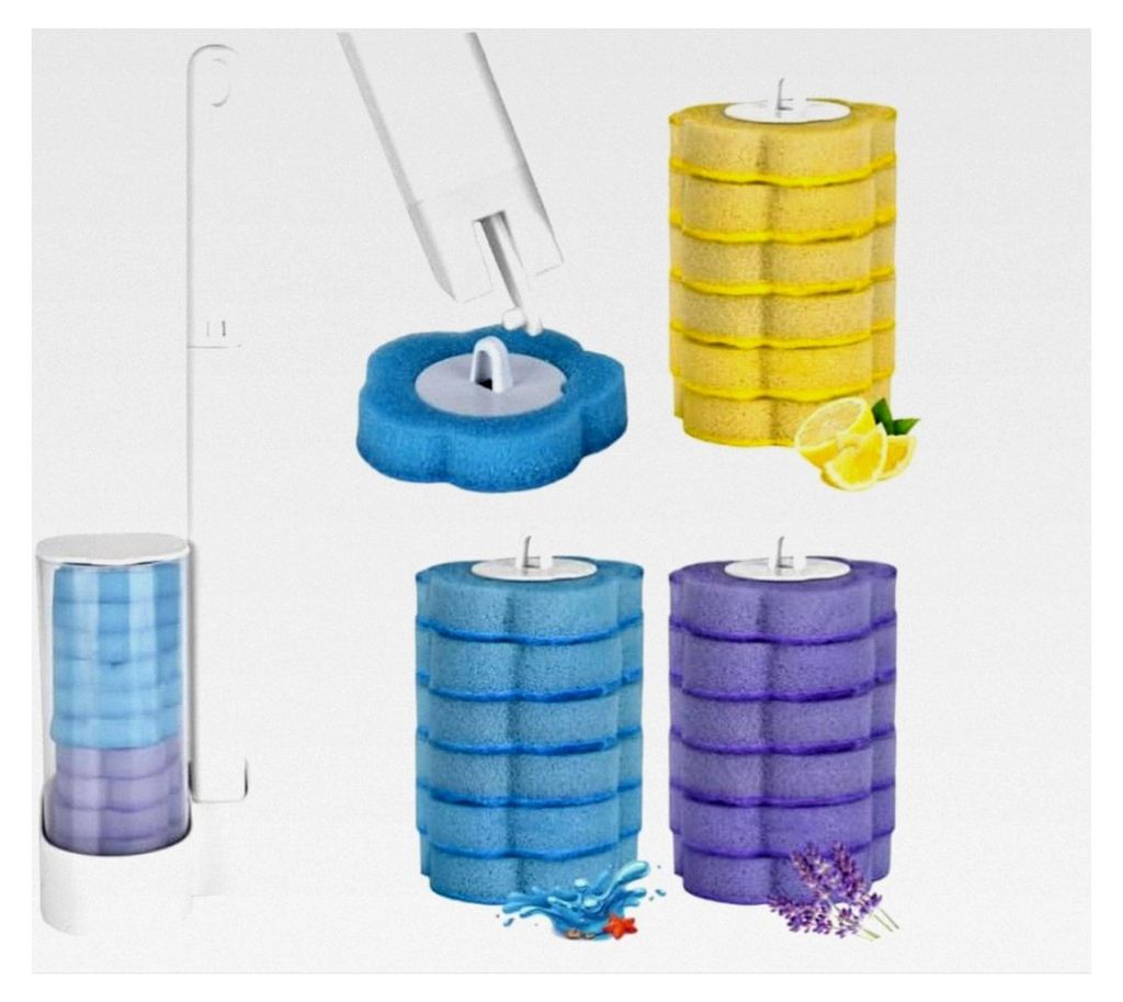 Einweg-Toilettenbürste mit 18 Nachfüllungen, WC-Reinigungssystem mit Einwegköpfen, Wand-WC-Set