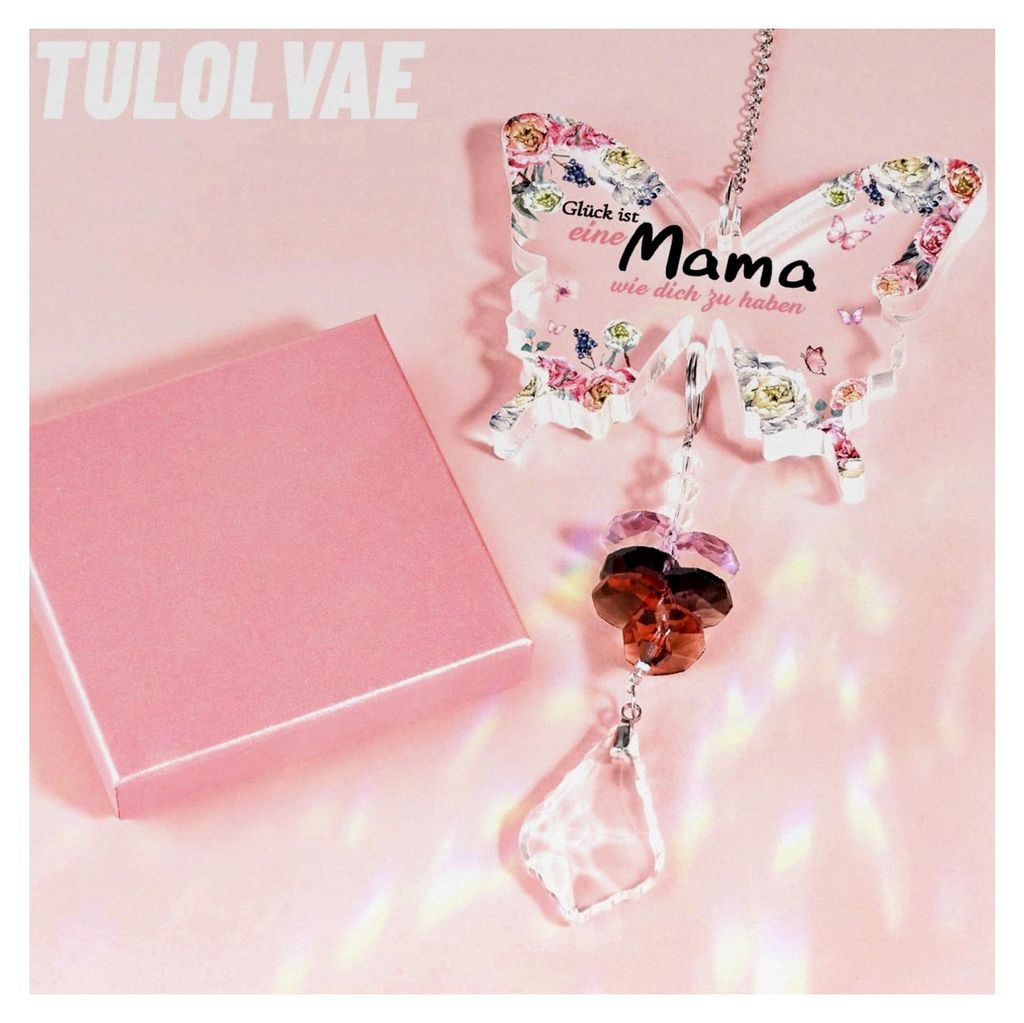 Geschenk für Mama, Kristall Sonnenfänger als Glücksbringer für Geburtstage, Weihnachten, Ostern und Muttertag von Tochter oder Sohn
