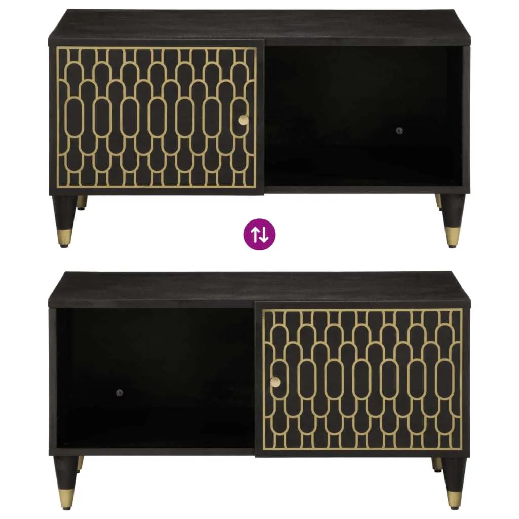 Tavolino Basso SYFAX™ 80x50x40 cm - Design Industrial Mango Massello - 4
