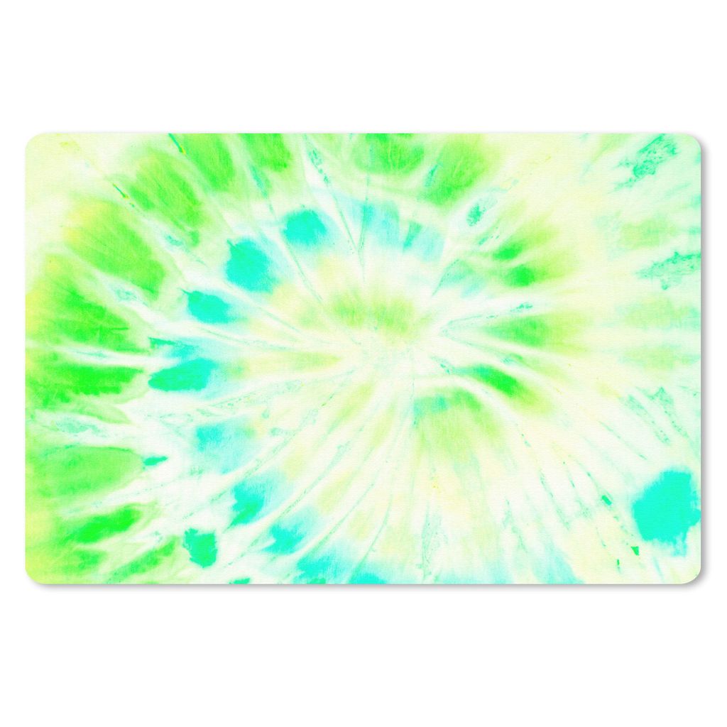 MuchoWow Schreibtischunterlage Krawattenfärbung - Grün - Muschel 60x40 cm - XXL Mauspad - Großes Mauspad