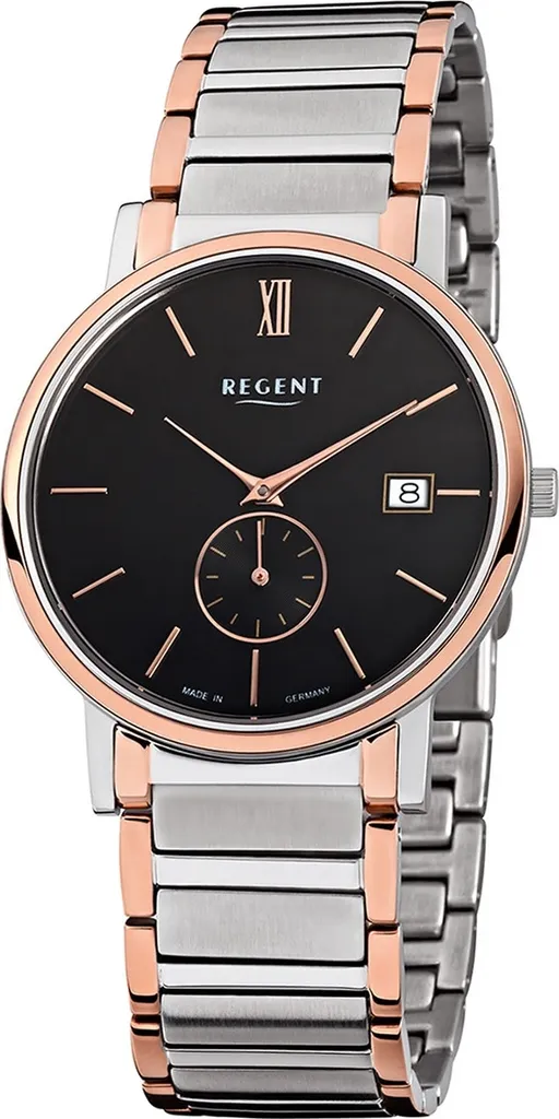 Montre Regent GM-1409 en acier inoxydable pour hommes bracelet argenté