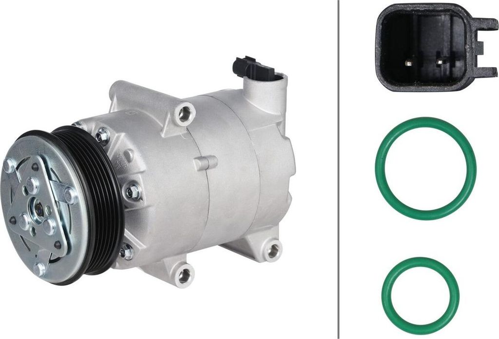 Klimakompressor 12 V Ø 108 HELLA IAM-Expertise passend für u.a. FORD KUGA
