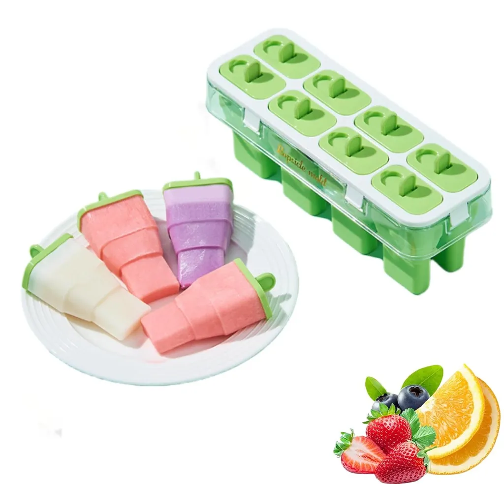 Moules à glace maison en silicone lot de 8 sans BPA pour goûter sain été