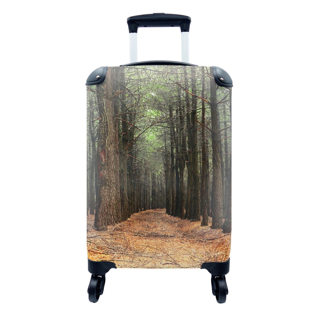 MuchoWow Koffer Handgepäck Trolley Rollkoffer Kleine Reisekoffer mit 4 Rollen - Herbst - Dekoration - Wald - Cabin Size < 55x40x23 cm & 55x40x20...