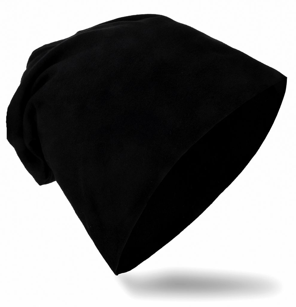 Kinder Beanie Unifarbe Schwarz L
