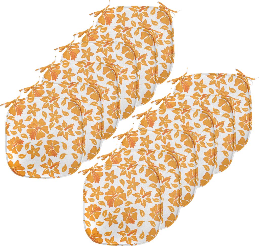 ABAKUHAUS Garten Polster für Esszimmerstühle, Hibiscus blühen, Dekoratives wasserfestes Kissen mit Riemen für Küchensitze, 40 cm x 40 cm-12er ...