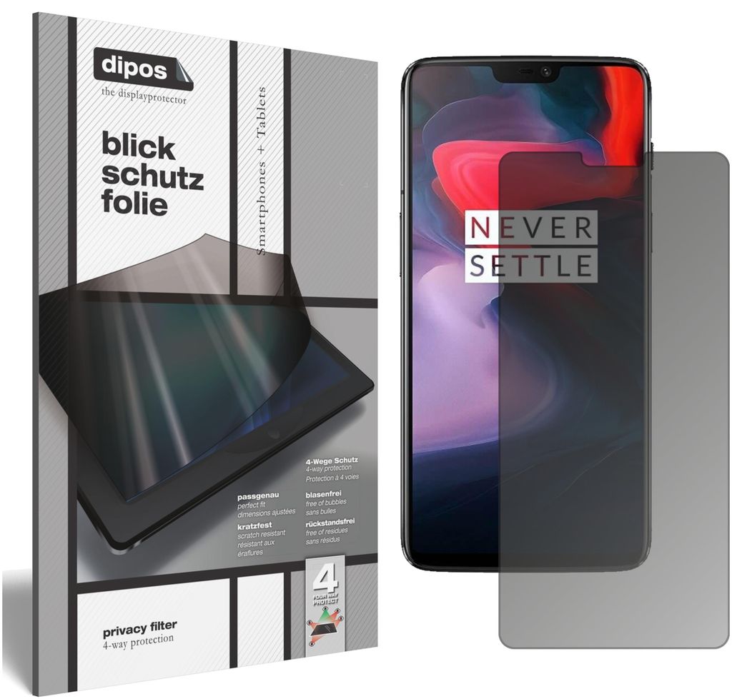 Dipos 1032642538, 15,9 cm (6.28"), Smartphone, Rahmenloser Blickschutzfilter, Antireflexbeschichtung, Privatsphäre