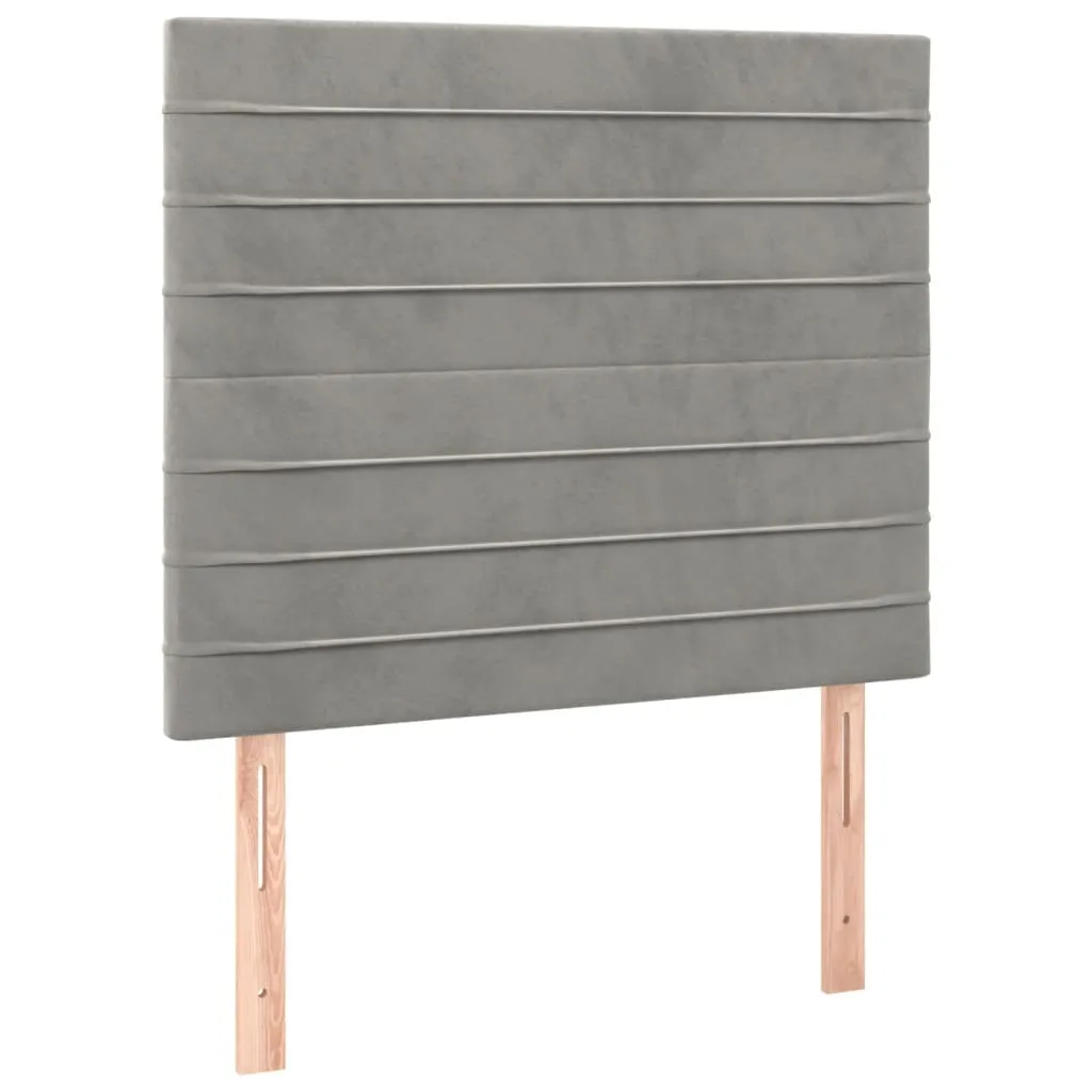 SYFAX™ Testiera Grigio Chiaro 90x5x118/128 cm Velluto