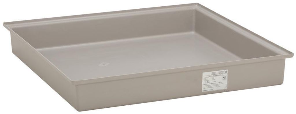 Auffangwanne aus GFK, ohne Gitterrost, Auffangvolumen 220 l, BxTxH 1280x1280x180 mm