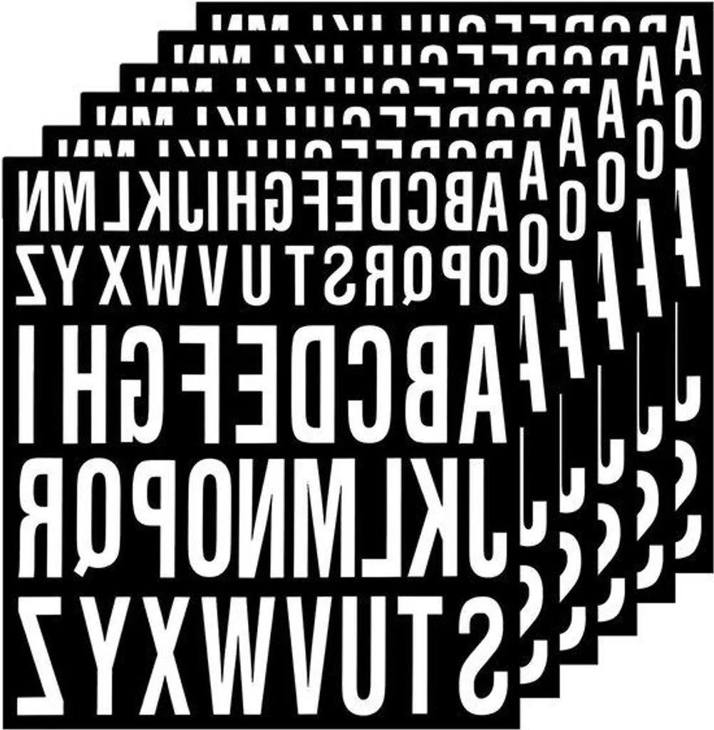 Alphabet Complet Autocollant Imperméable en Vinyle Blanc Lot de 6 Pièces