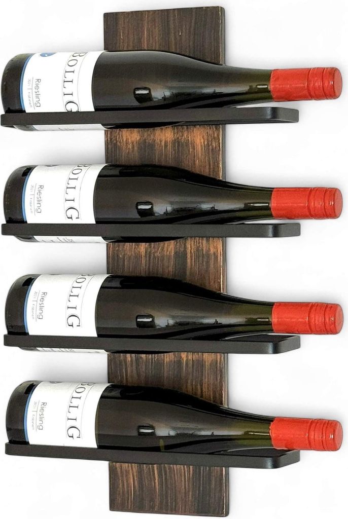 DanDiBo Weinregal Wand Metall Schwarz Modern 96694 Kupfer / Bronze Flaschenregal Schmal Wandmontage Wine Rack Weinflaschenhalter Weinhalter Flasche...