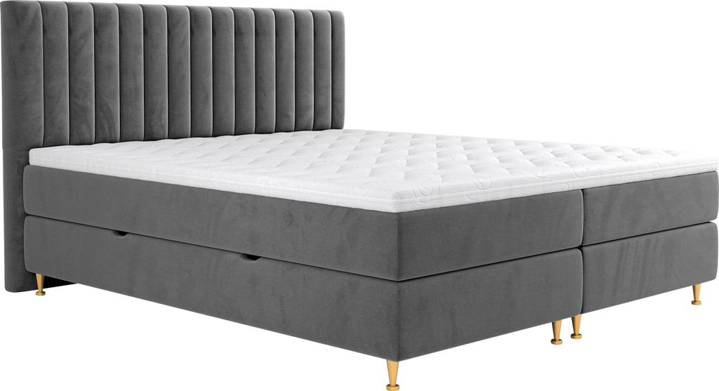 MIRJAN24 Boxspringbett Elegance, Stilvoll Doppelbett mit zwei Bettkästen und Topper (Farbe: Fresh 32, Größe: 140x200 cm)
