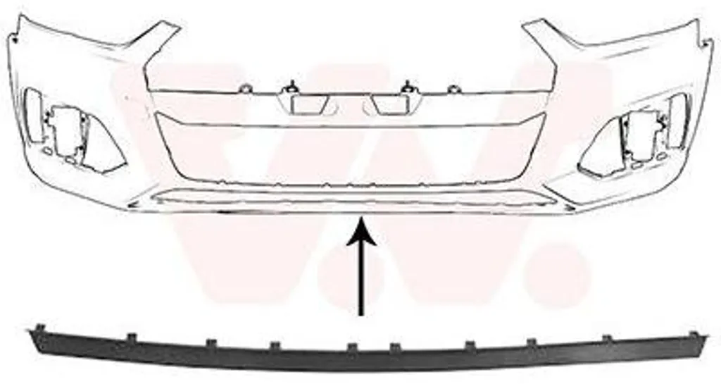 Lèvre de spoiler avant noir mat VAN WEZEL 0389500 AUDI A5 Sportback