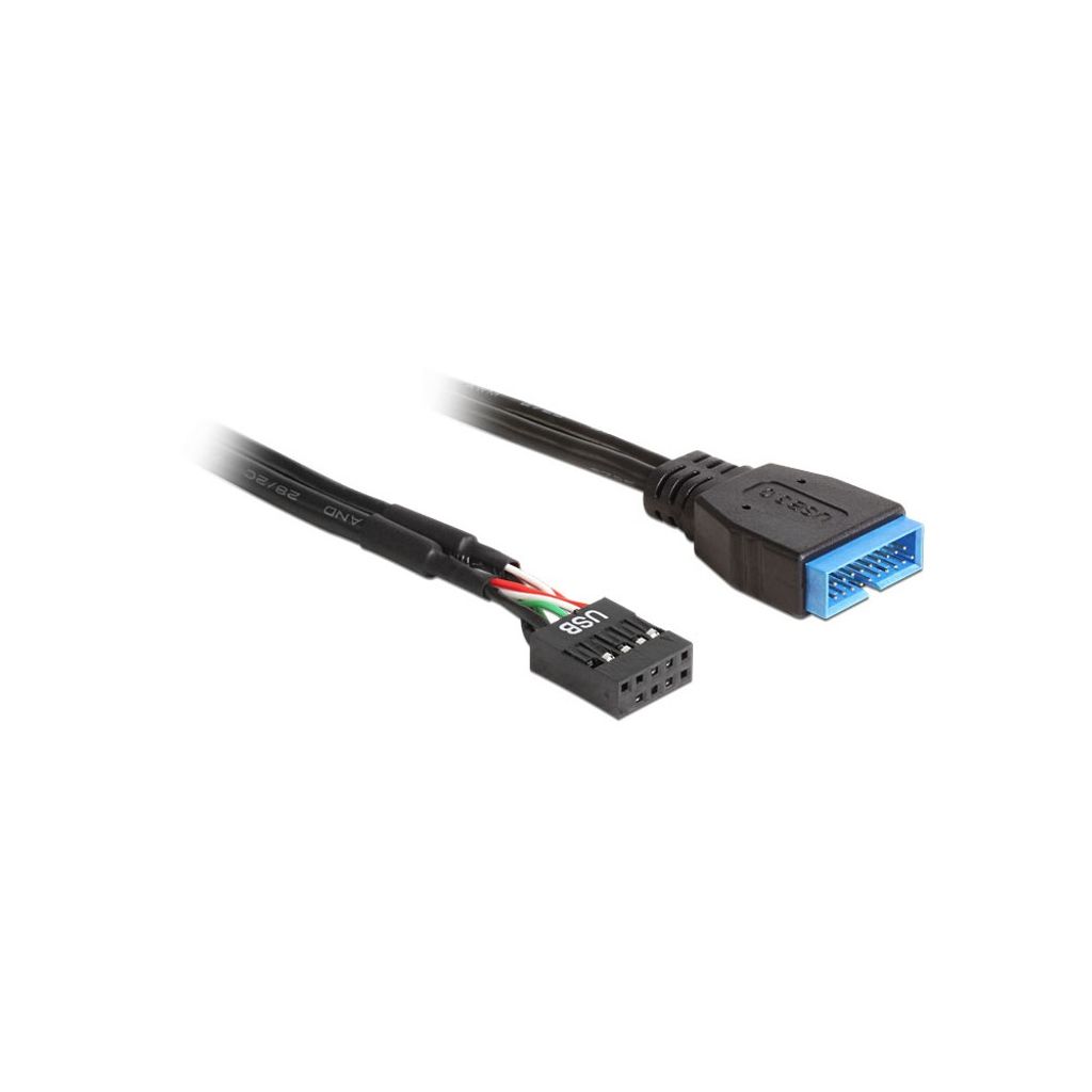 Delock - Internes USB-Kabel - 9-poliger USB-Header (W) zu 19-poliger USB 3.0 Kopf (M) - 30 cm - Schwarz