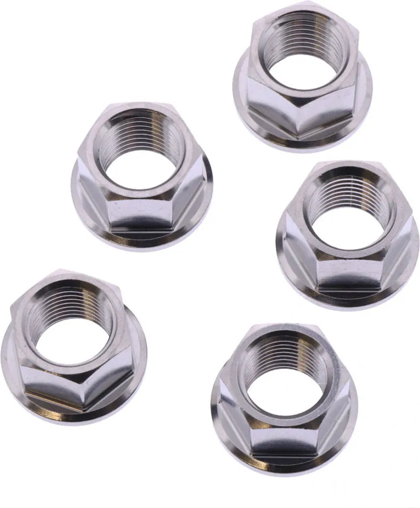 Fixation sécurisée : 5 écrous à couronne JMP M12x1,25 mm Inox V4A