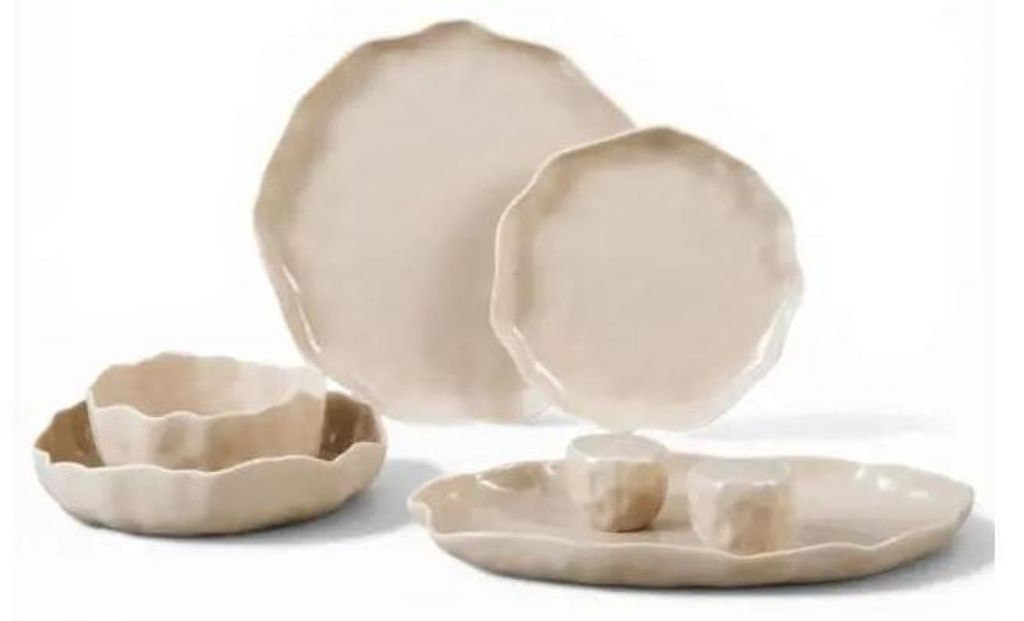 Bricard - Geschirrset - Winkel 27-teilig - Porzellan - Taupe