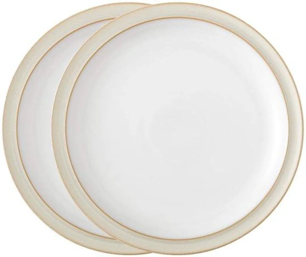 Ensemble de deux assiettes de table en lin naturel - Diamètre 26 cm