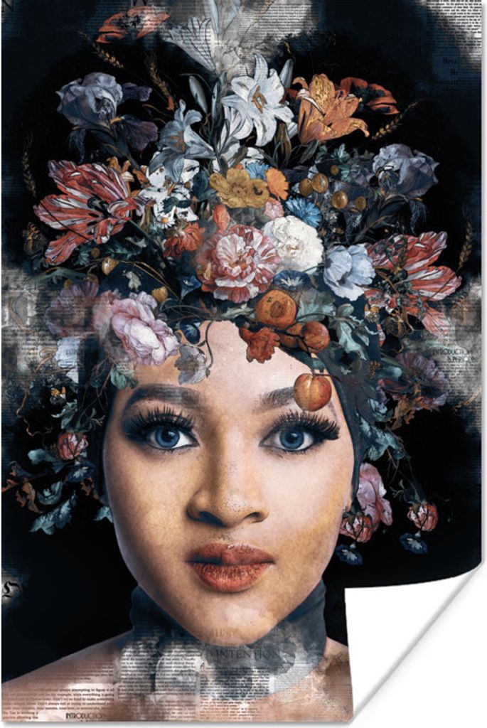 MuchoWow Poster Blumen - Farben - Frauen 60x90 cm - Wanddekoration