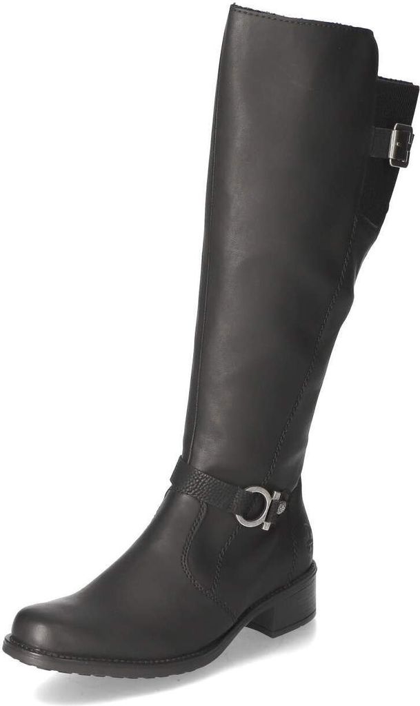 BOTCAM Damen Stiefel Schwarz - Kniehohe Schnürstiefel Mit Reißverschluss