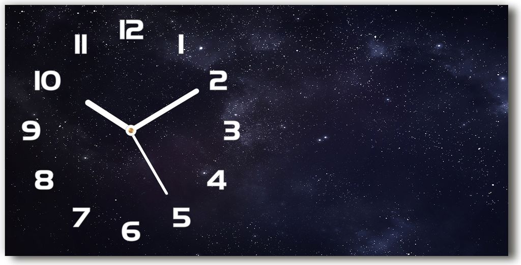 Wanduhr aus Glas – 60x30 cm - Glasbild - Glasuhr - Gehärtetes Glas - weisse-zeiger - Konstellation