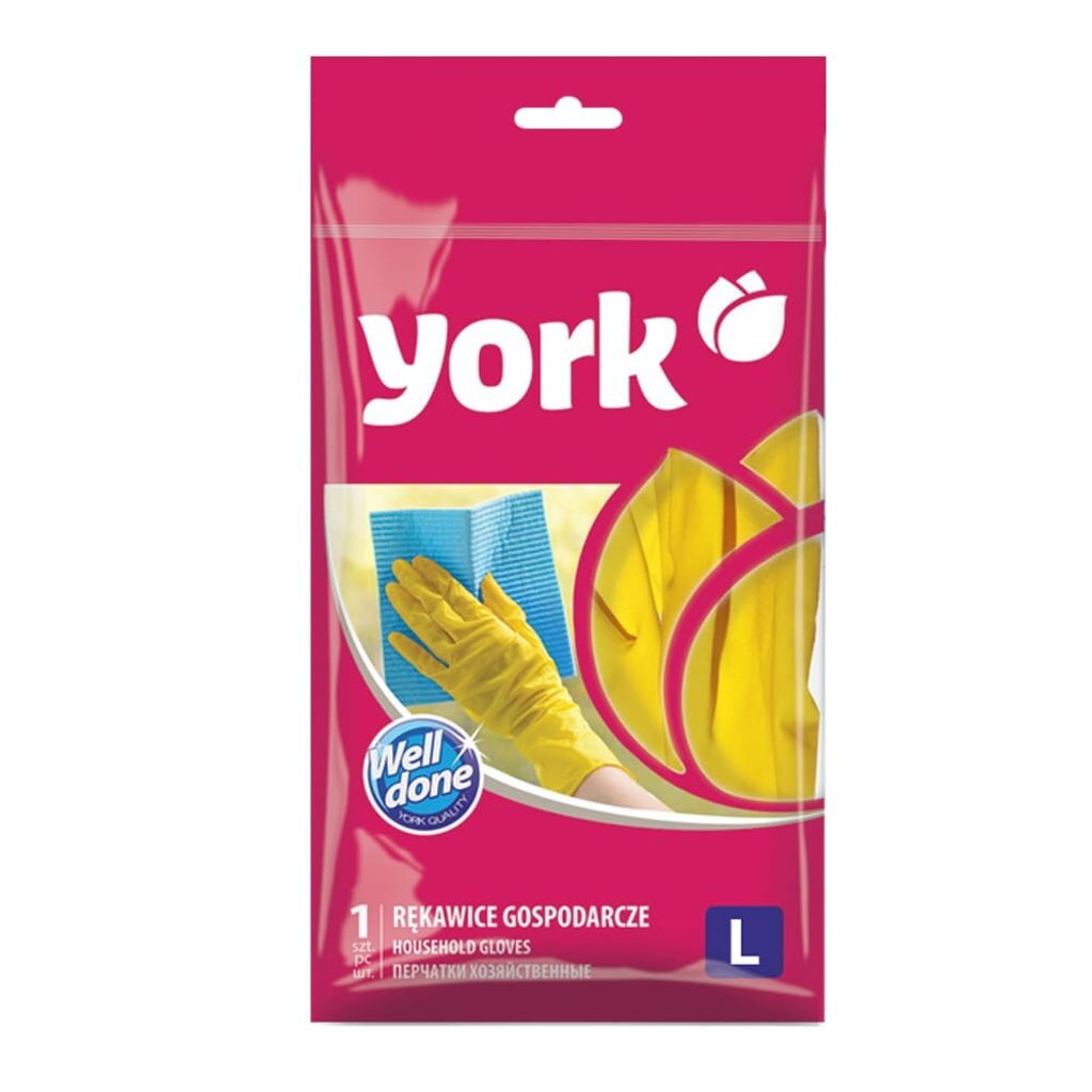 Guanti York 092010, 09/L, gialli, per uso domestico Immagine del prodotto 