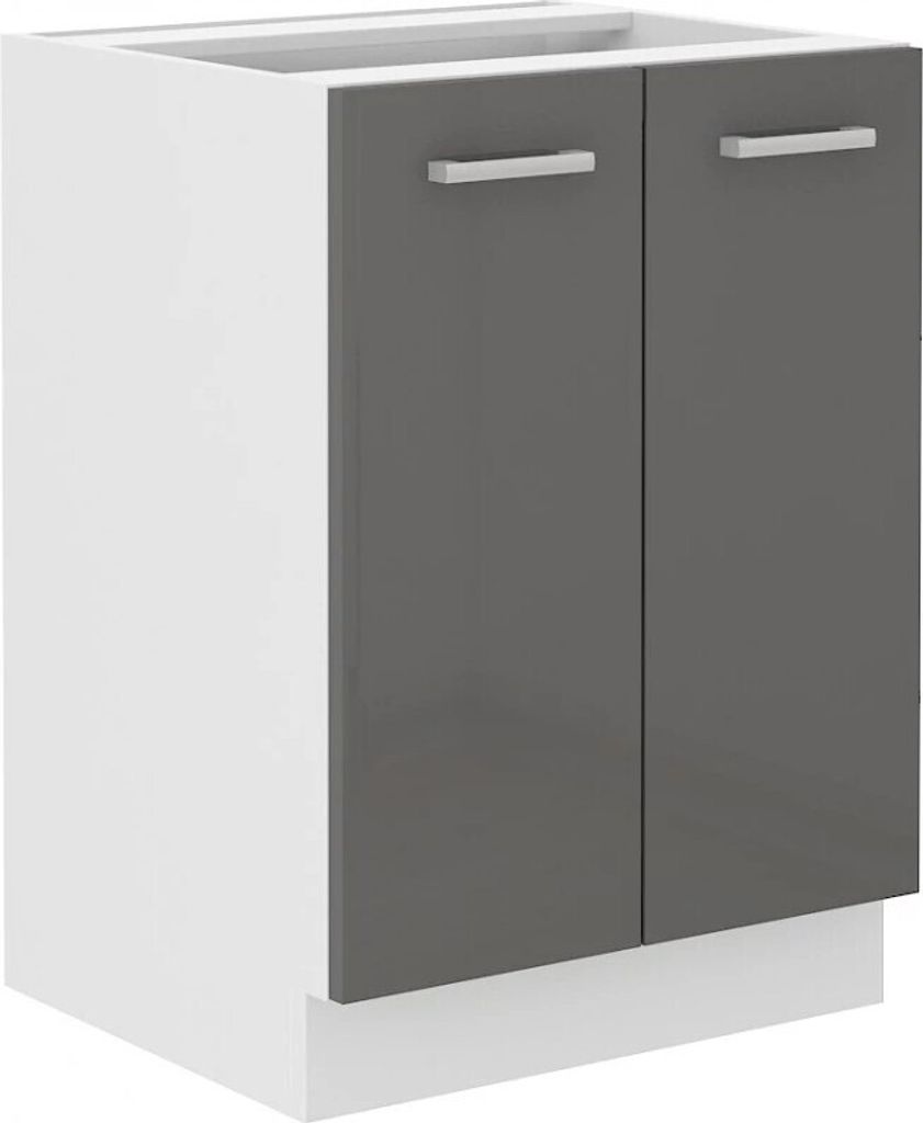 Zweitüriger Unterschrank SAEED – Breite 60 cm, Grau / Weiß
