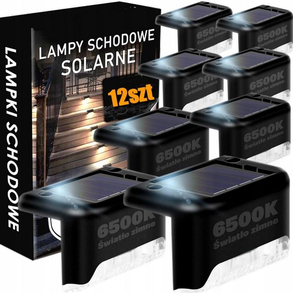 12er Set Solar Treppenleuchten LED Außen IP65 mit Produktbild 