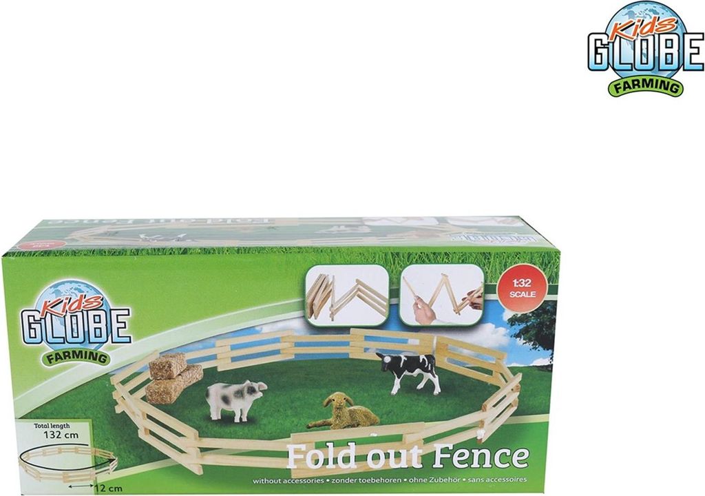 Kids Globe Farming Viehgatter (132 cm, 1:32, Bauernhofzaun für Kinder)