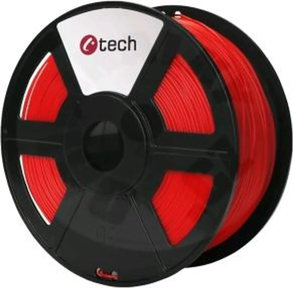 Filament PLA 1.75mm C-TECH rouge fluorescent haute brillance en 1kg