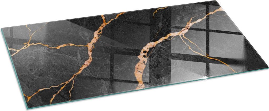 Funkenschutzplatte – Glasbodenplatte für Kaminofen – Kaminunterlage aus Glas – 125x50 cm – Feuerfeste Ofenbodenplatte – Hitzebeständige...