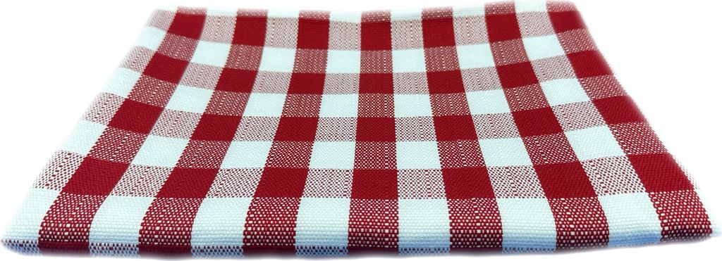 Tischdecke 2 cm Karo chili-weiß 100% Baumwolle Landhaus Tischdecken 60 x 60 cm - 12 Stück