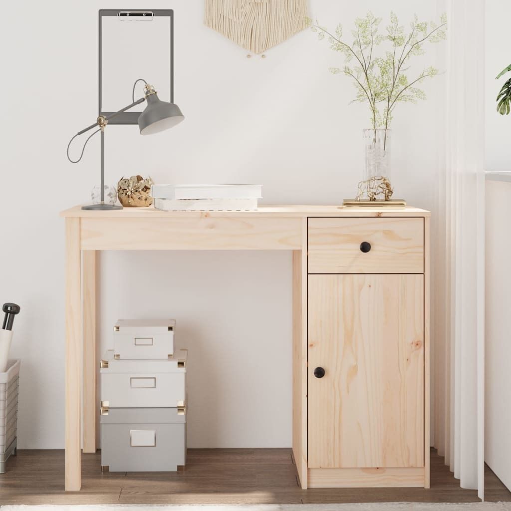 vidaXL Schreibtisch 100x50x75 cm Massivholz Kiefer - Schreibtisch - Schreibtische - Bürotisch - Arbeitstisch