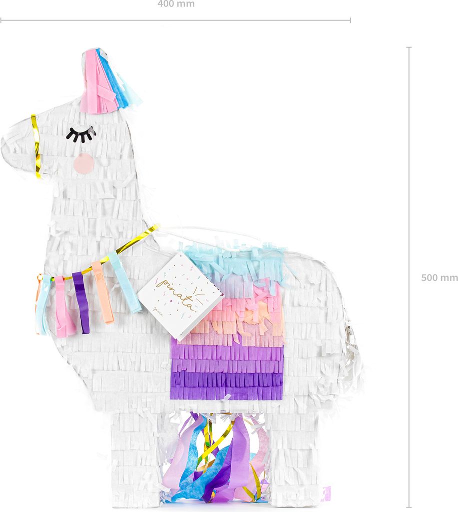 PartyDeco Piñata - Lama, 41x49,5x10cm, Standard-Pinata, Produktbild 