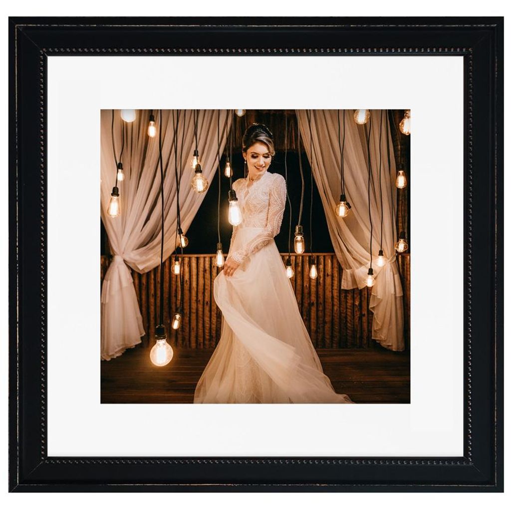 Ramka na zdjęcie Koralik Czarny - z passe partout 30x30 na Zdjęcie produktu 