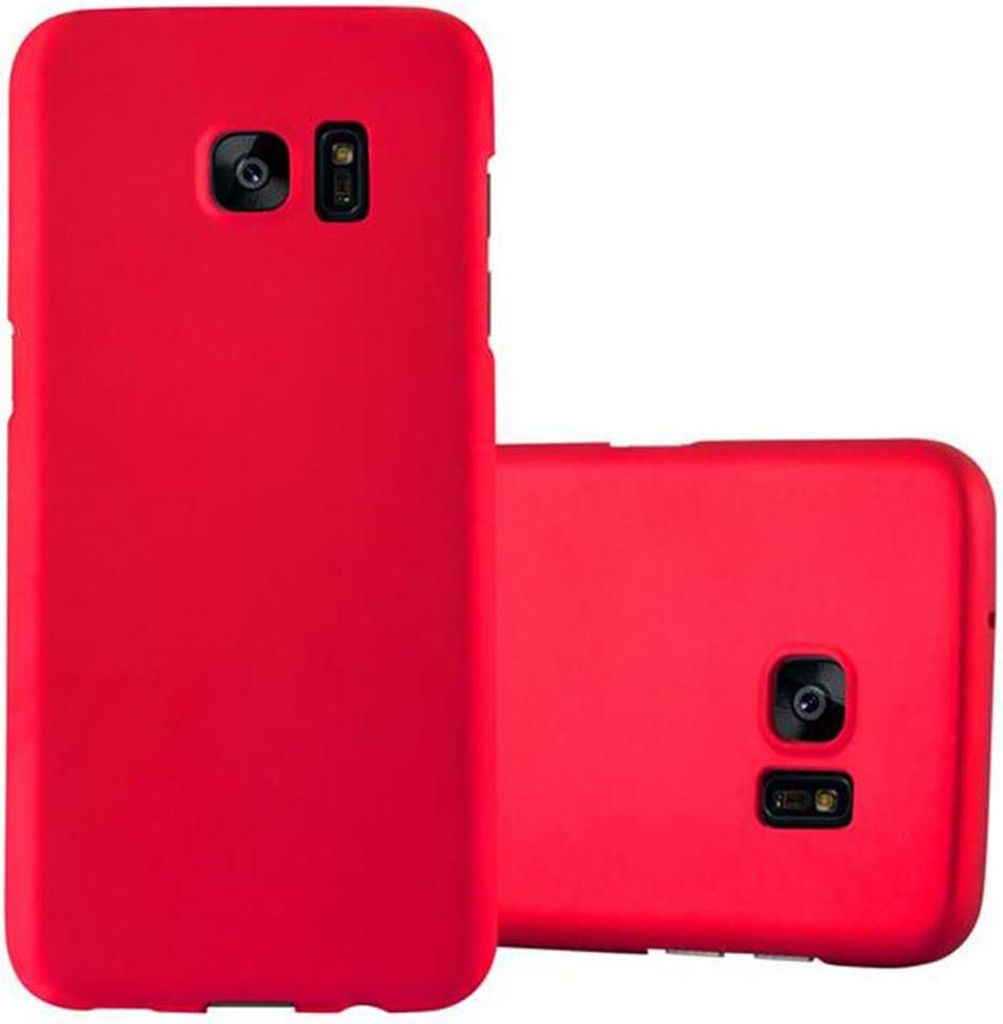 Cadorabo Hülle für Samsung Galaxy S7 EDGE Schutzhülle in Rot Hard Case Handy Hülle Etui