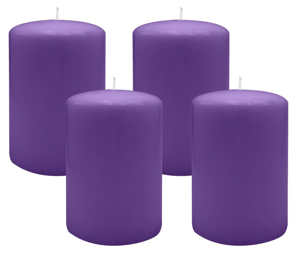 Flachkopf-Stumpenkerzen Lila 100 x Ø 50 mm, 4 Stück Produktbild 
