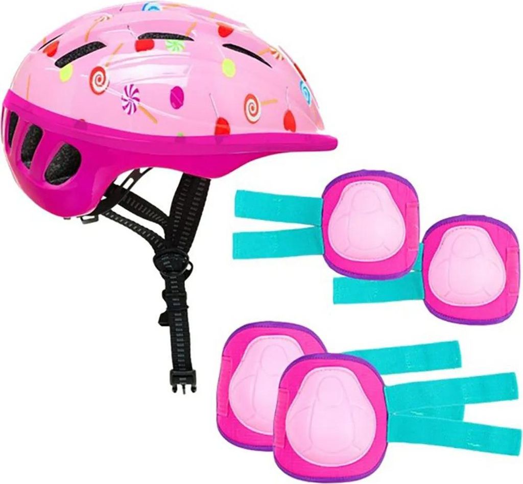 Set aus Pinkem Helm und Protektoren von Molto Produktbild 
