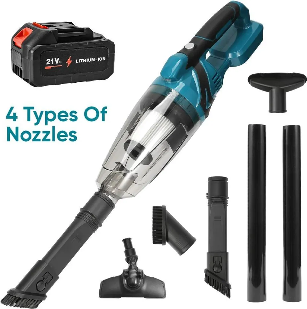Aspirapolvere Portatile 18V Cordless Rosso - Batteria 18 Volt Inclusa