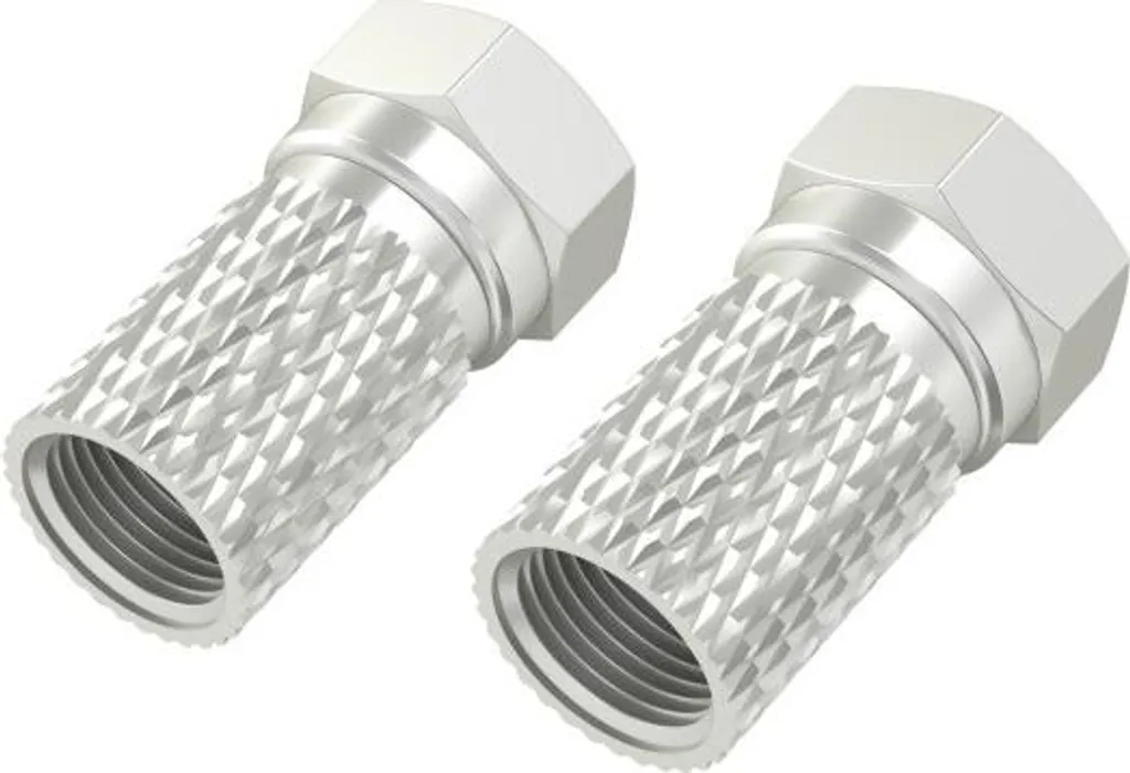 Confezione 2 Pezzi Connettori F Hama 8mm | Montaggio Rapido SAT TV