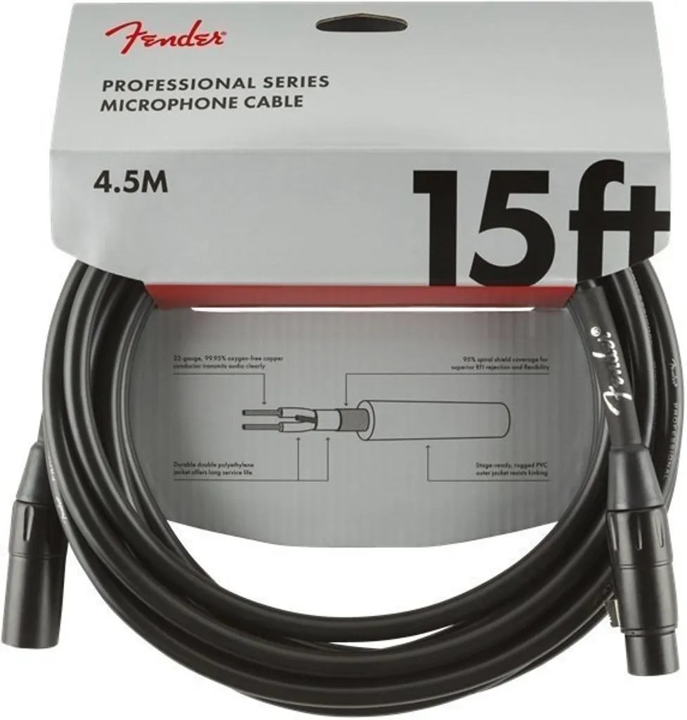 Câble de Microphone XLR Fender Professional Series Haute Fidélité 4,5m