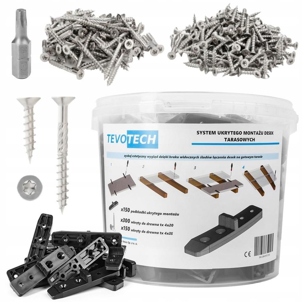TEVOTECH Unsichtbares Terrassenmontagesystem inkl. A2 Produktbild 