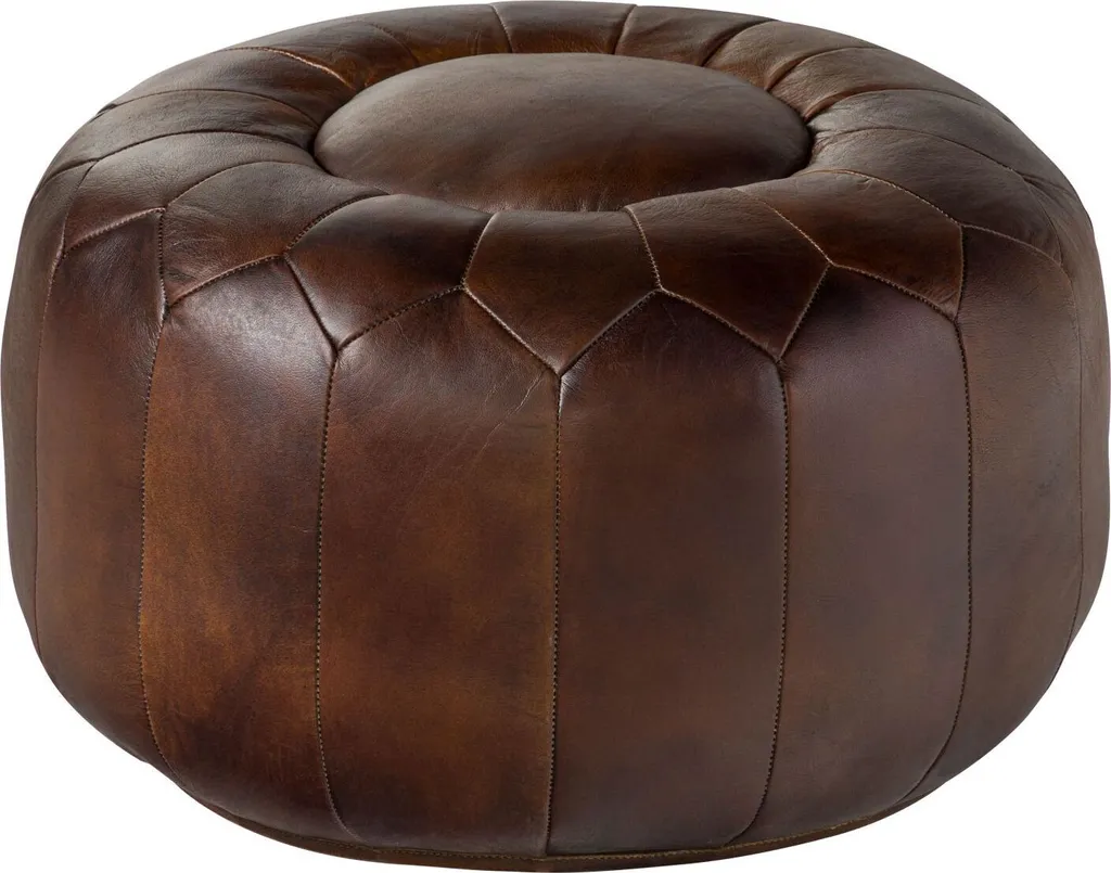 Pouf Cuir 60x60 Chesterfield - Meuble Durable et Élégant pour Salon