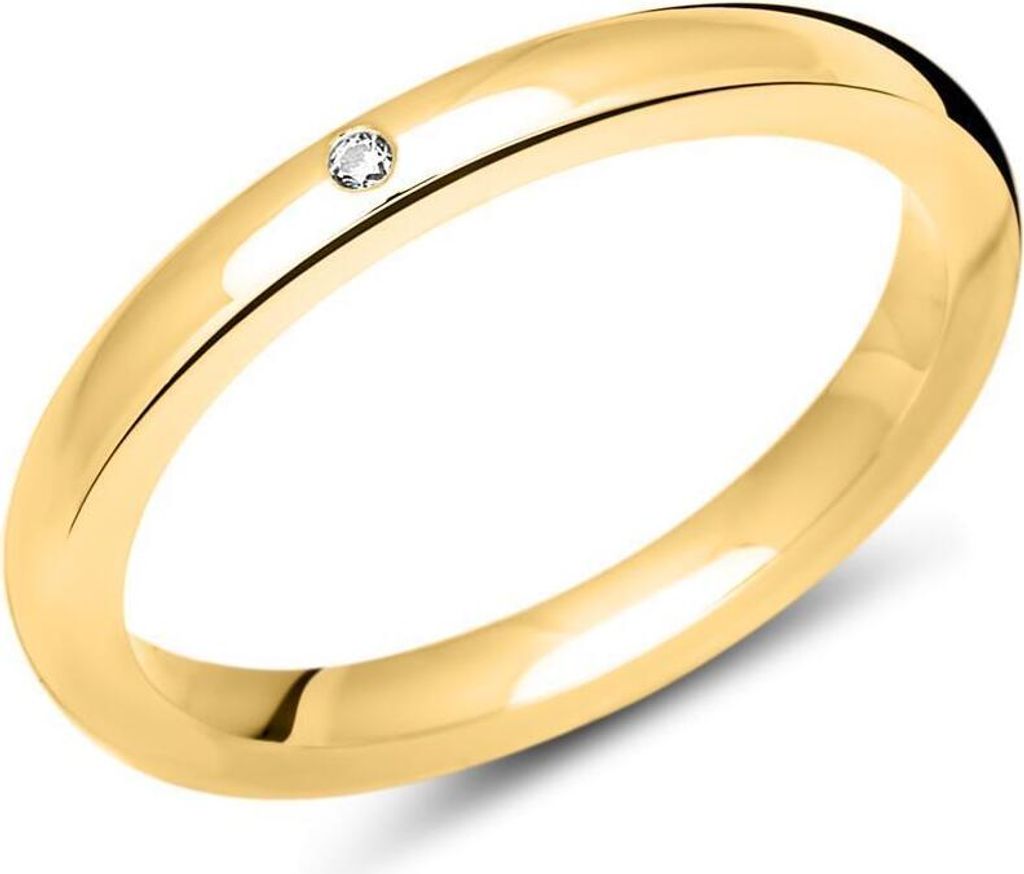Vergoldeter 925er Unique Silber Damen Ring 2,7mm breit R8561cz